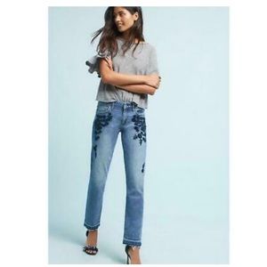 Anthropologie embroidered jeans